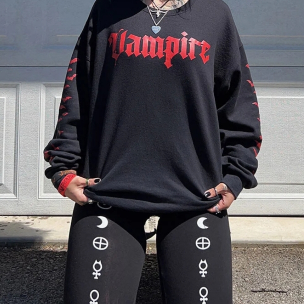 Vampire Black and Red Men's Sweater - Picture 5 of 5